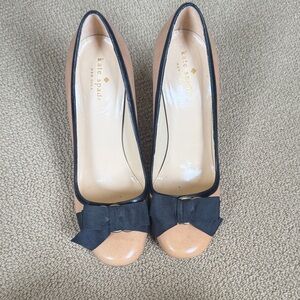 Kate Spade Tan and Black Heels with Bow